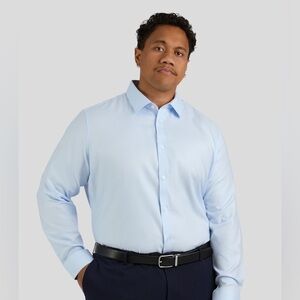 NWT Johnny Bigg Light Blue Twill Button Down Shirt Size 3X